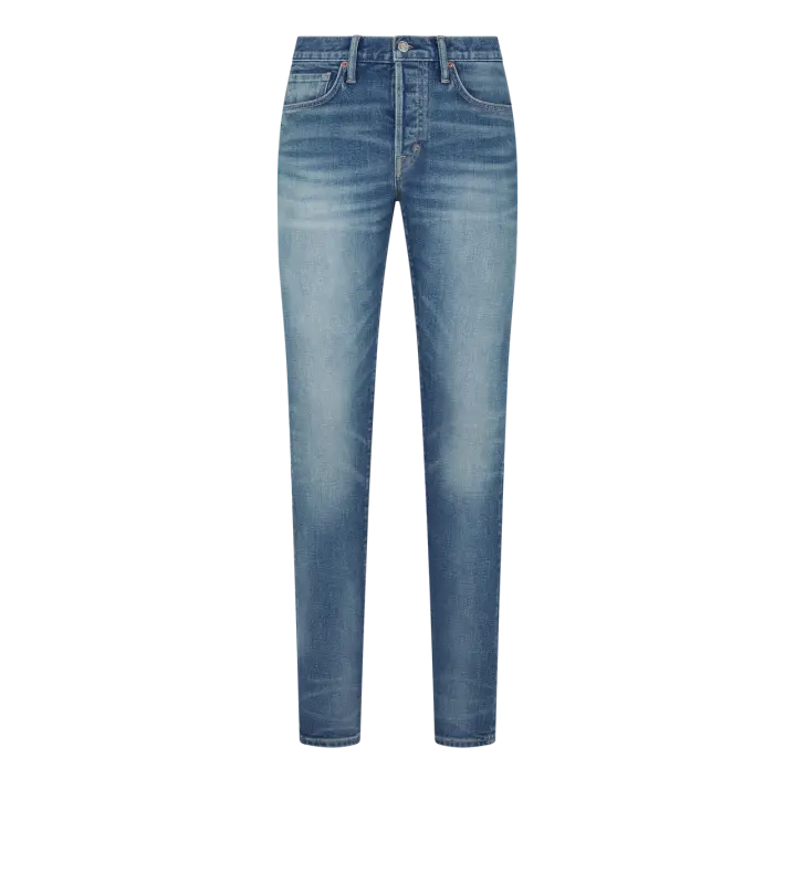 BROKEN TWILL SLIM FIT DENIM WASHED BLUE online